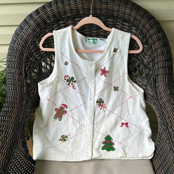 Shenanigans Jackets & Blazers - Shenanigans Christmas Candy Cane Vest PXL